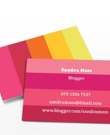 pink business card